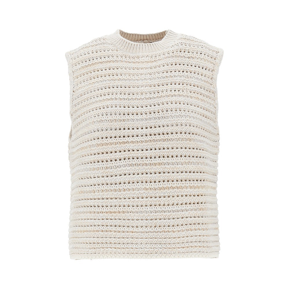 openworked knit top