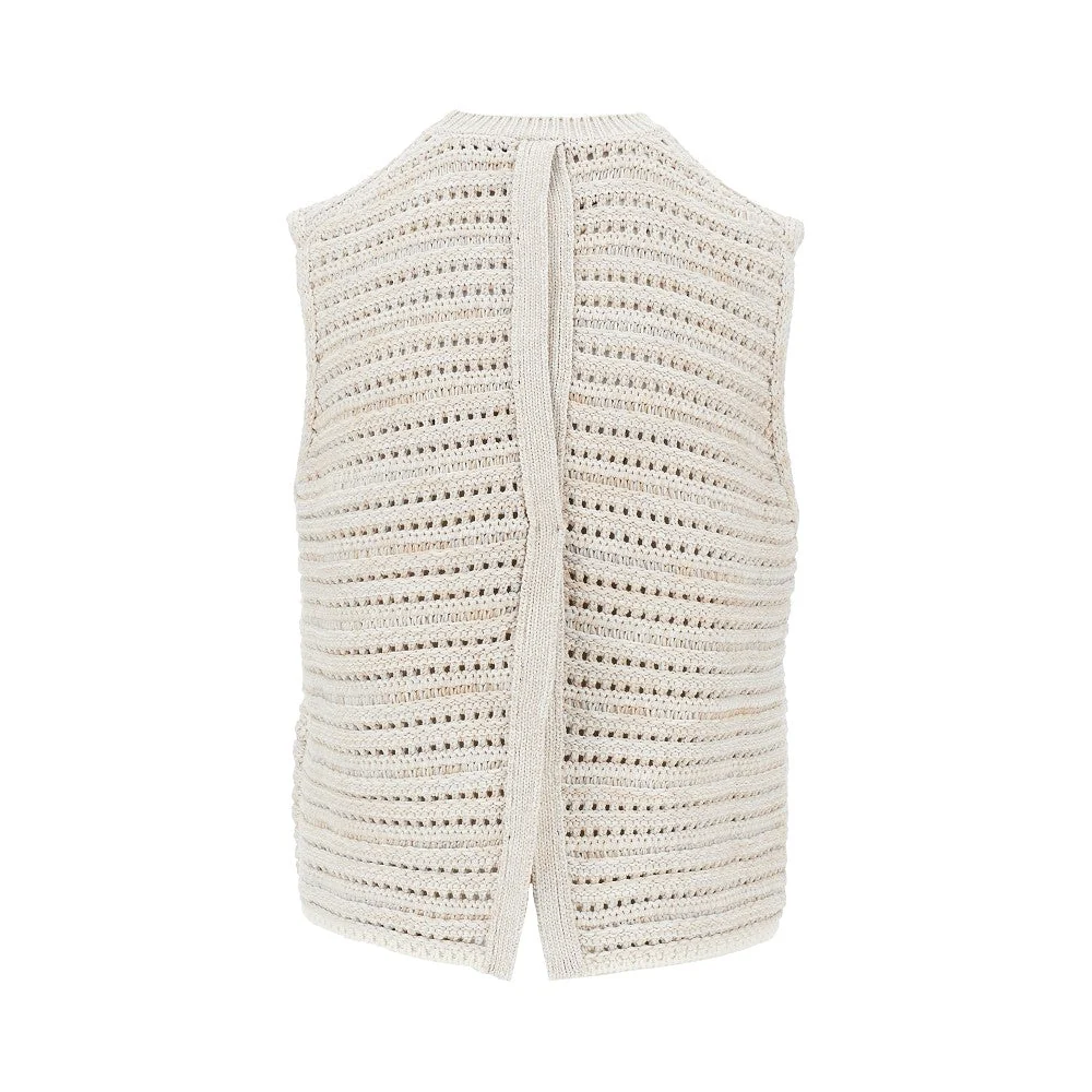 openworked knit top