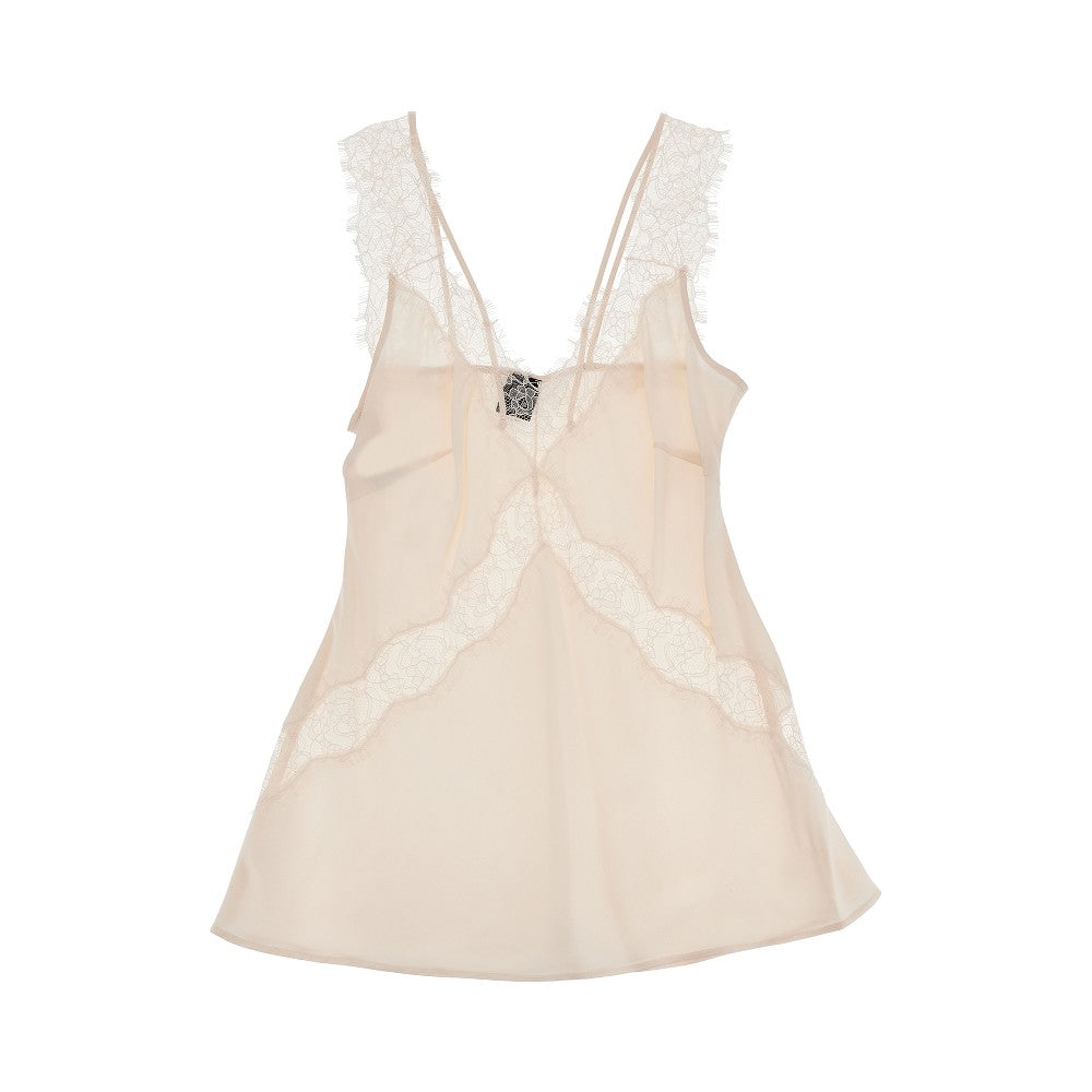 PINKO 38 lingerie top with lace