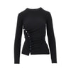 draped jersey top with press-studs