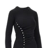 draped jersey top with press-studs