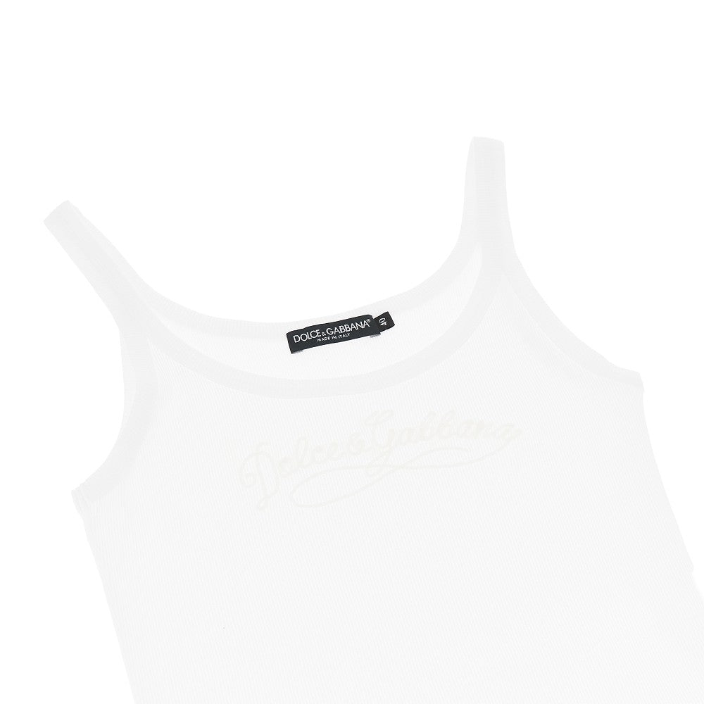 DOLCEamp;GABBANA 38 ribbed tank top with logo embroidery