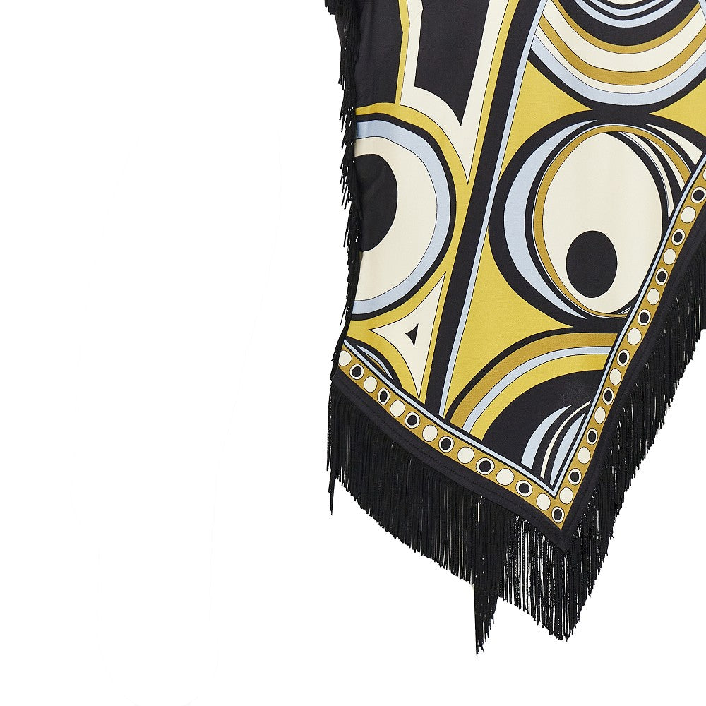 printed silk scarf top