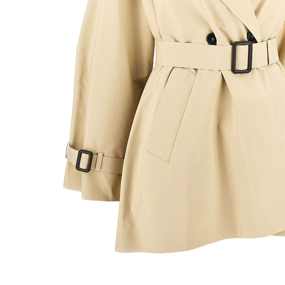 MAX MARA WEEKEND 46 anti-drop canvas short trench coat