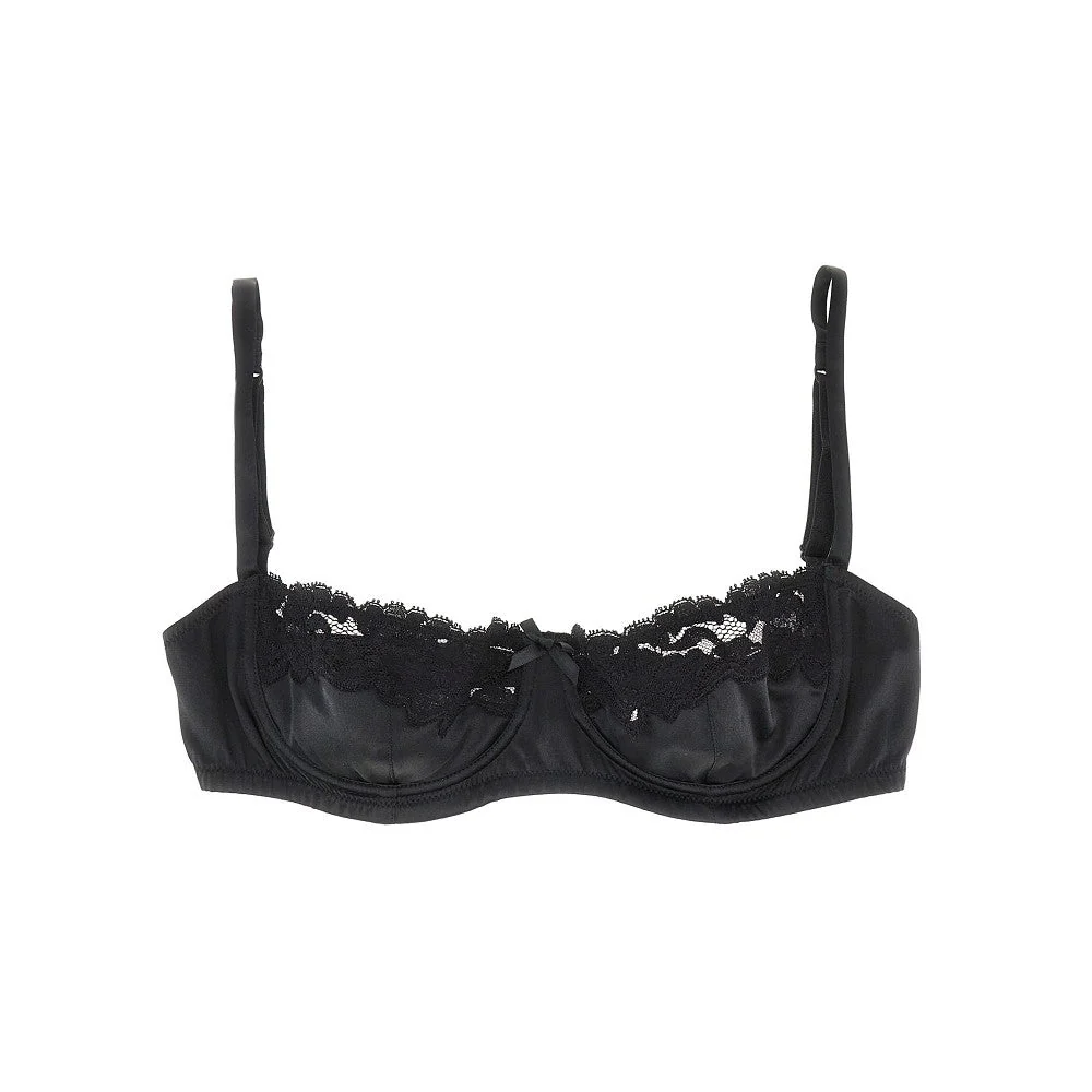 satin and lace balconette bra