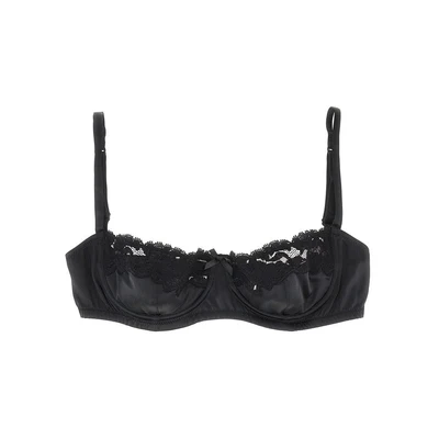 satin and lace balconette bra