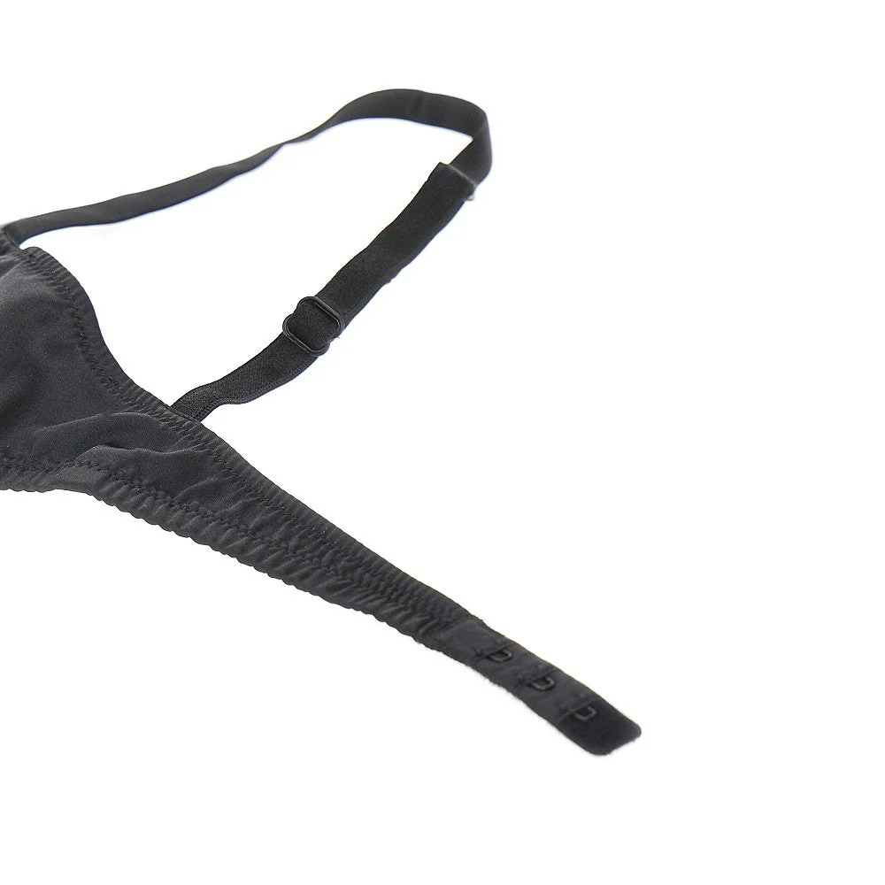 satin and lace balconette bra