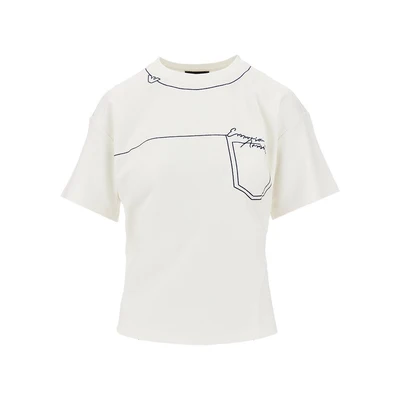 embroidered interlock jersey t-shirt