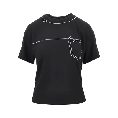 embroidered interlock jersey t-shirt