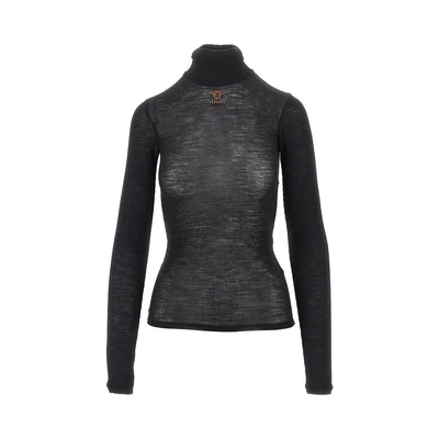 ribbed wool turtleneck top