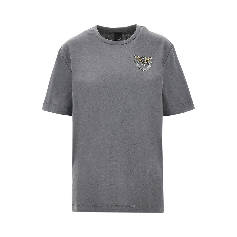 jewelled logo embroidery t-shirt