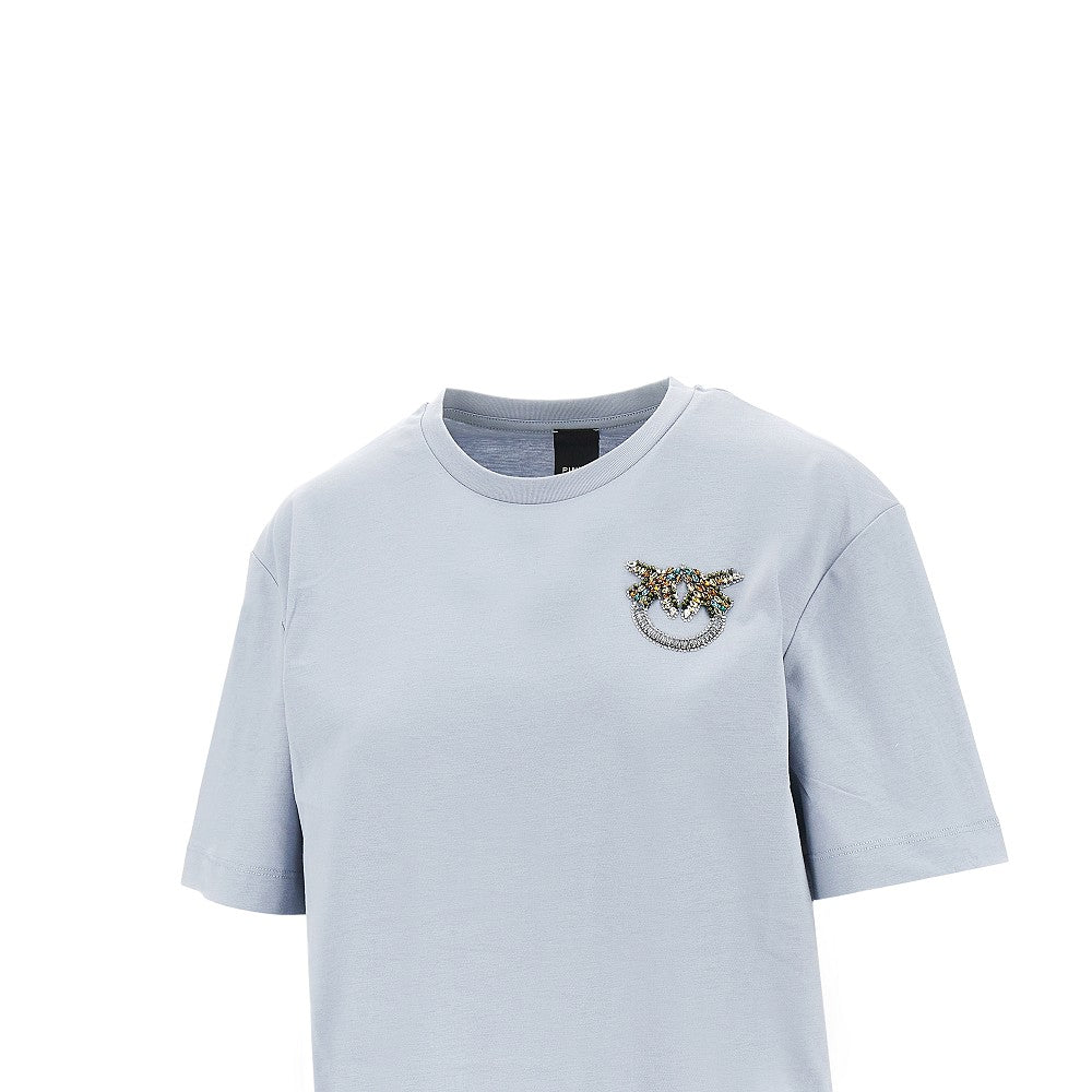 jewelled logo embroidery t-shirt