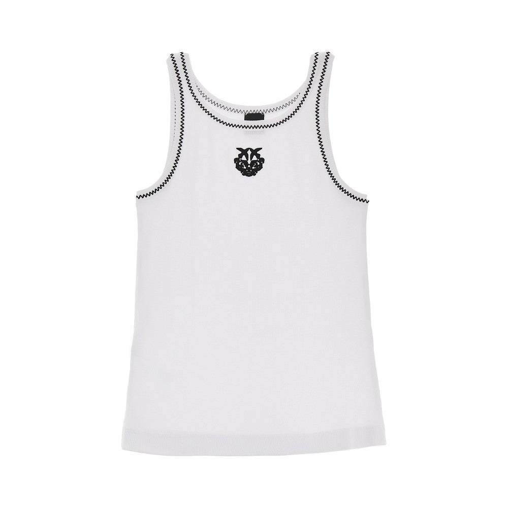 love birds embroidery ribbed tank top