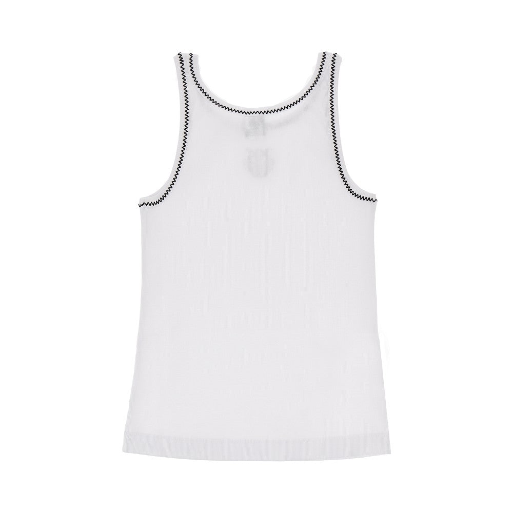 love birds embroidery ribbed tank top