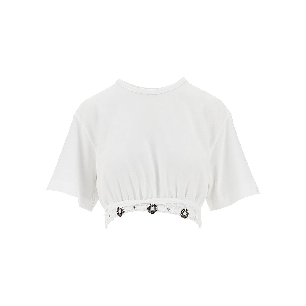 cropped t-shirt with texan details