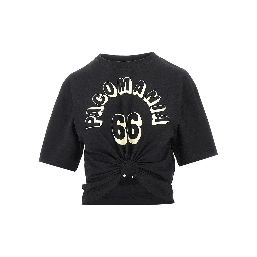 cropped t-shirt with piercing detail