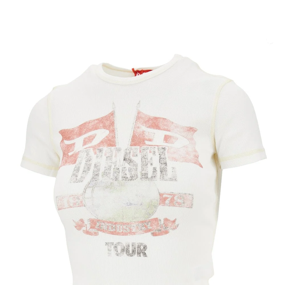 DIESEL XS marsy ribbed cotton t-shirt