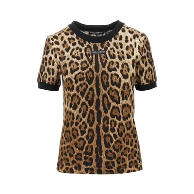 leopard-print jersey t-shirt