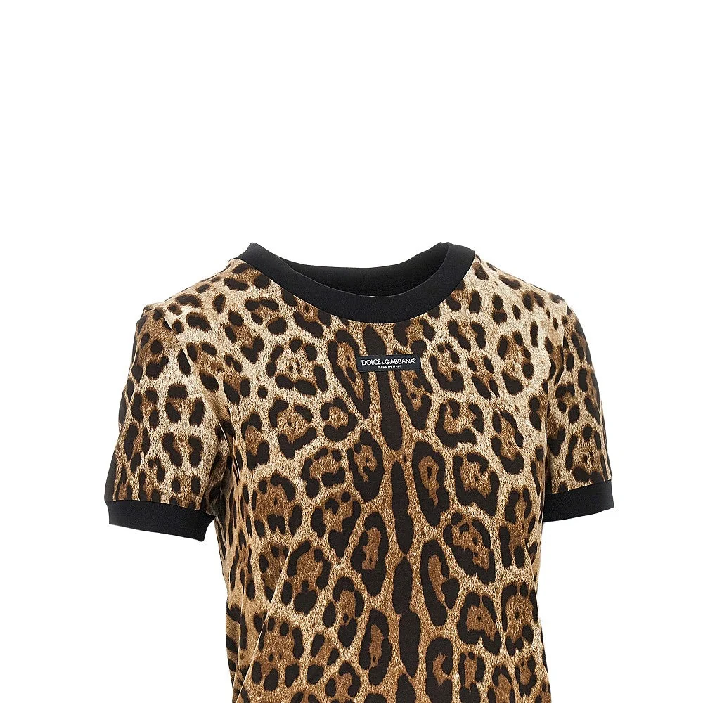 leopard-print jersey t-shirt