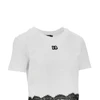 cropped t-shirt with lace trimming