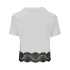 cropped t-shirt with lace trimming