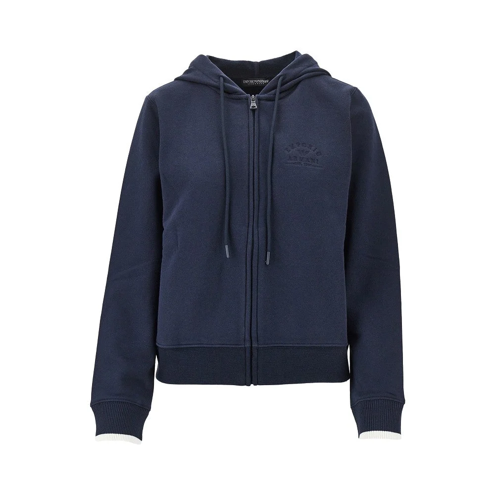 EA BODYWEAR XS logo embroidery full-zip hoodie