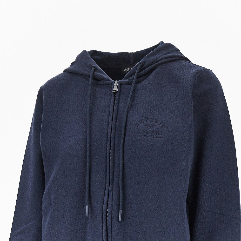 EA BODYWEAR XS logo embroidery full-zip hoodie