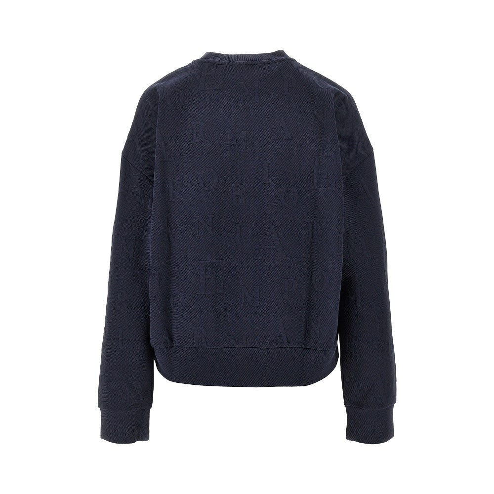 embossed logo motif crewneck sweatshirt
