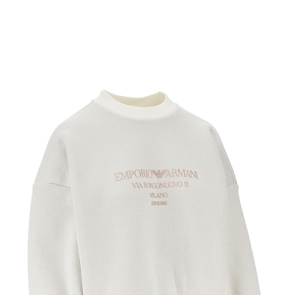 EMPORIO ARMANI L lurex jersey sweatshirt with logo