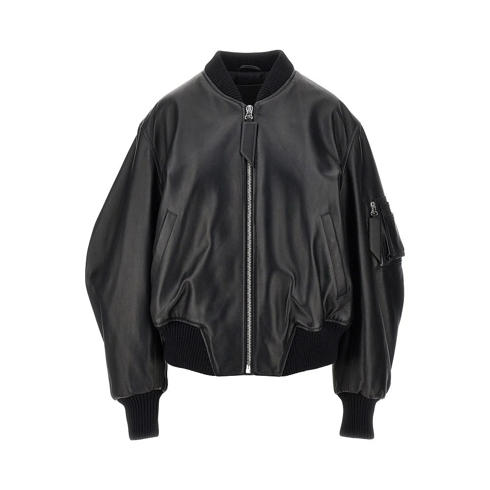 anja leather bomber jacket