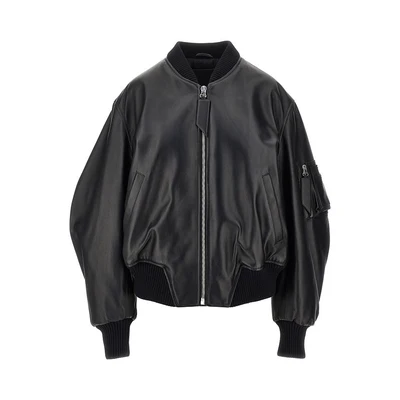 anja leather bomber jacket