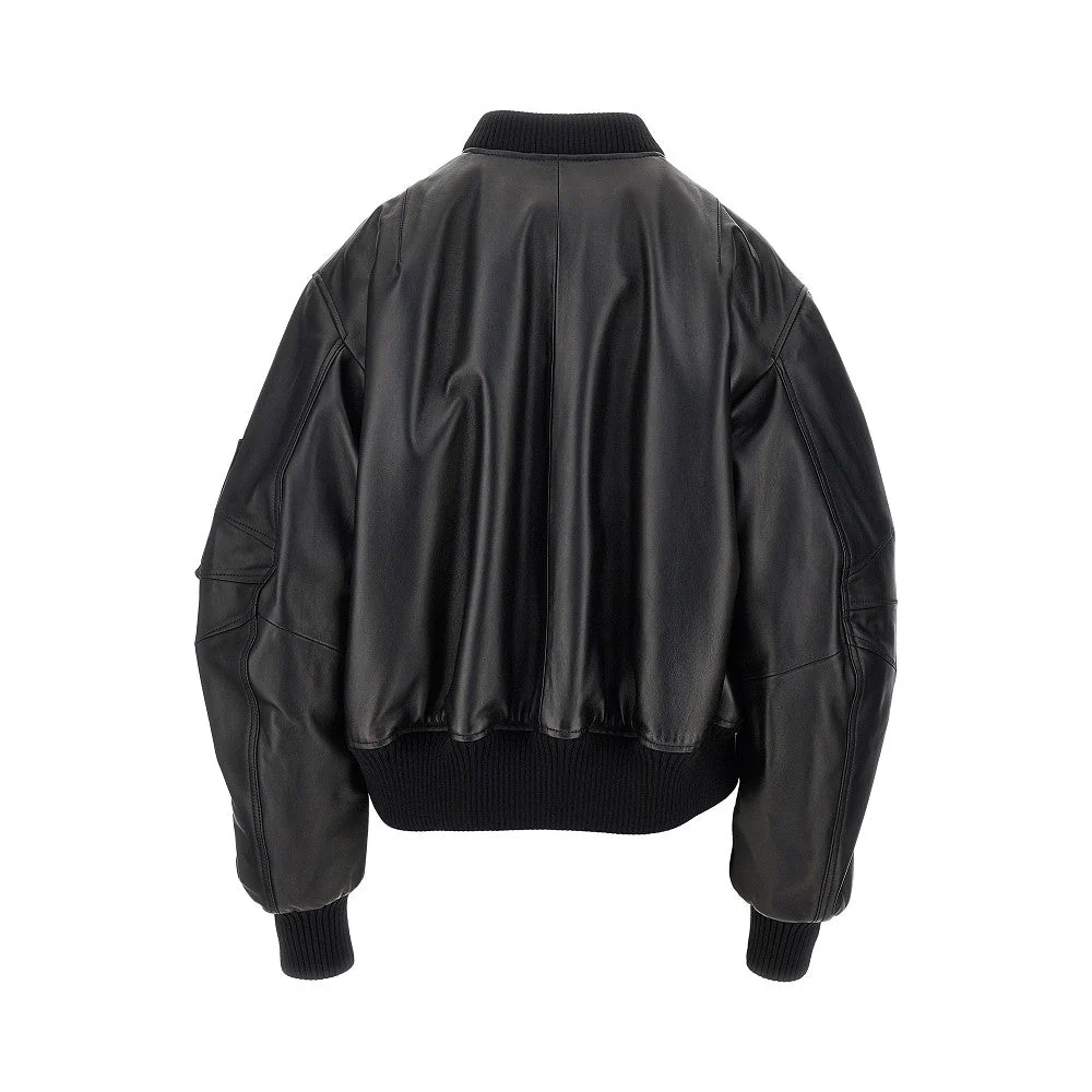 anja leather bomber jacket