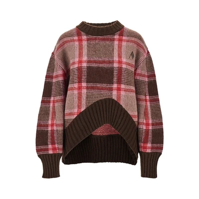 knitted sweater with logo embroidery