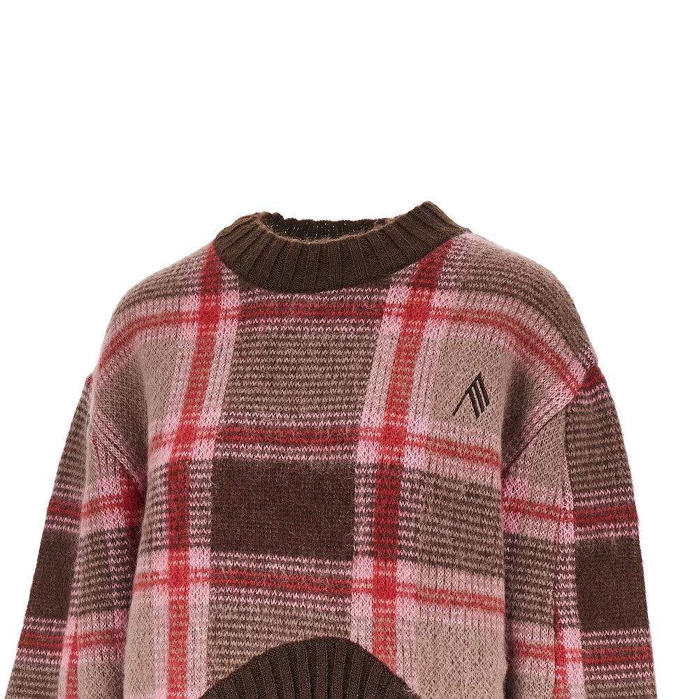 THE ATTICO 38 knitted sweater with logo embroidery