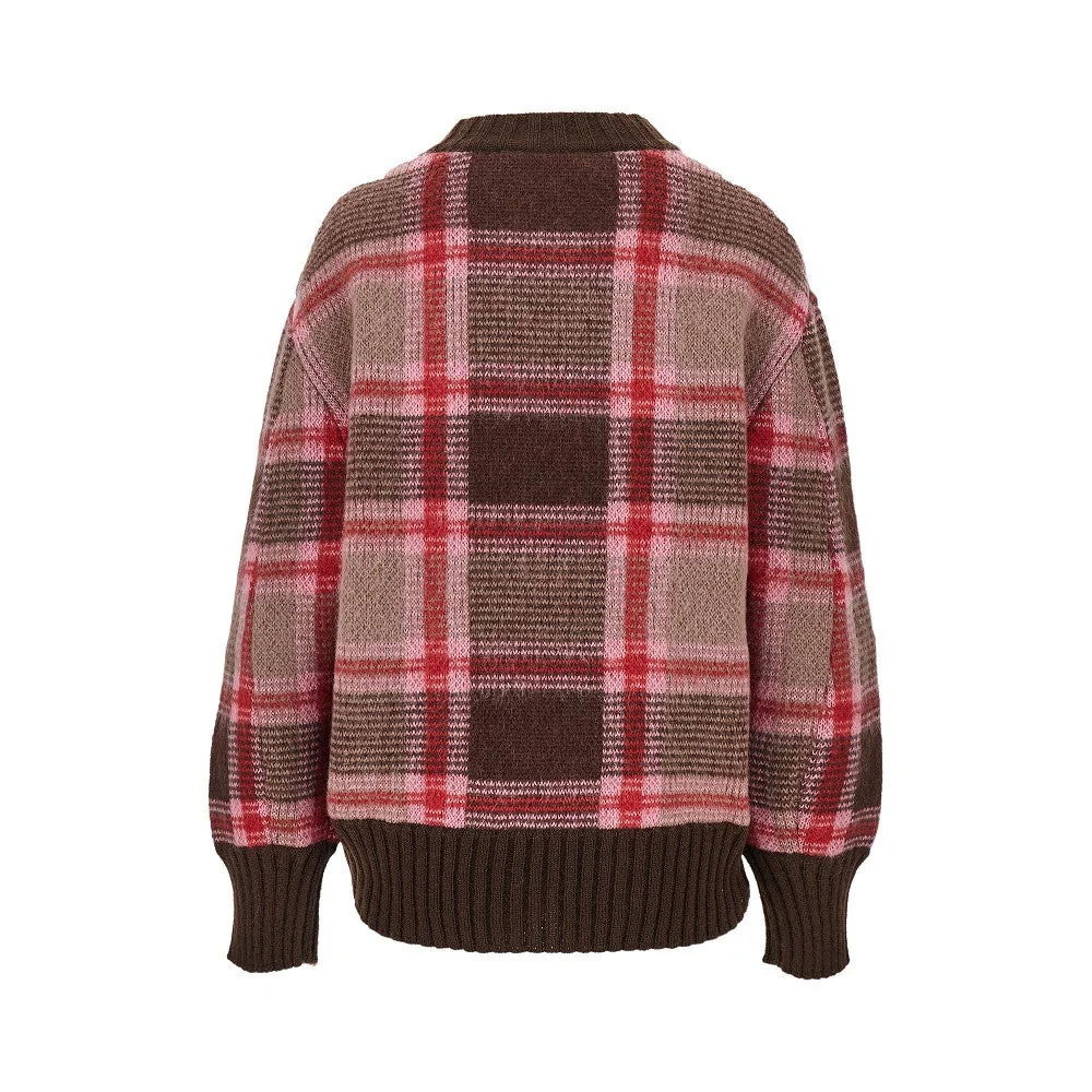 knitted sweater with logo embroidery