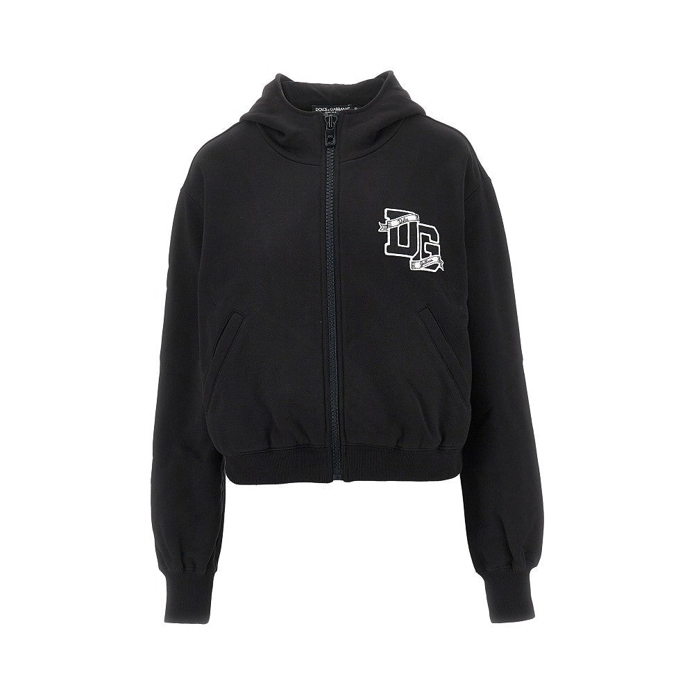 DOLCEamp;GABBANA 38 full-zip hoodie with logo patch
