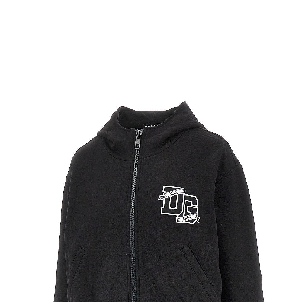 DOLCEamp;GABBANA 38 full-zip hoodie with logo patch