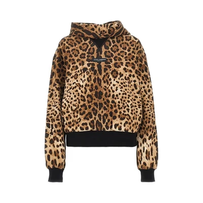 leo-print hoodie