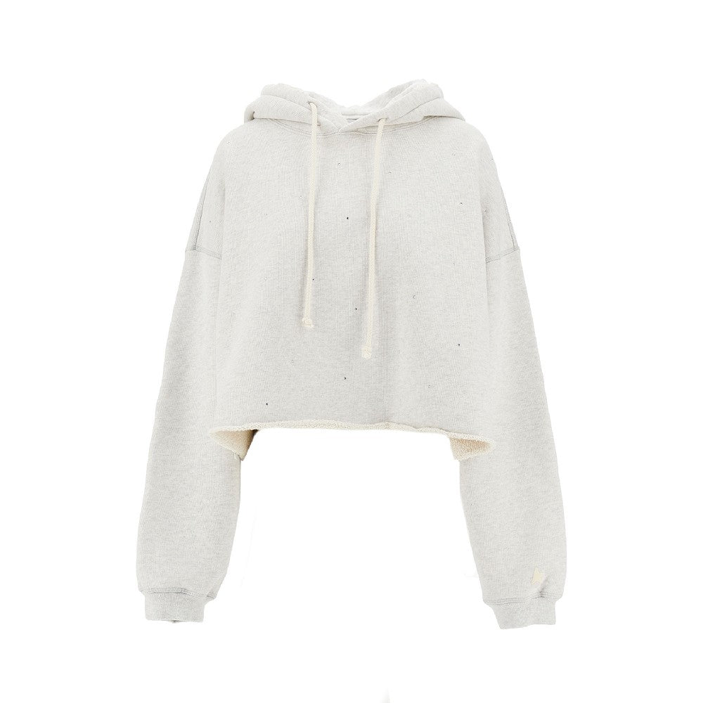 GOLDEN GOOSE XS strass-embellished cropped hoodie