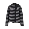 self-tie closure striped wool cardigan