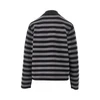 self-tie closure striped wool cardigan