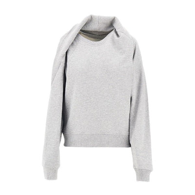 draped crewneck sweatshirt