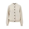 logo intarsia merino wool cardigan