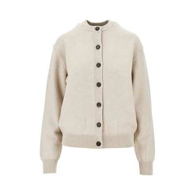 logo intarsia merino wool cardigan