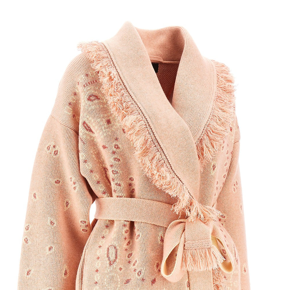 bandana jacquard cashmere blend cardigan