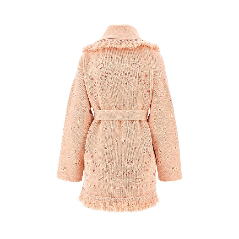 bandana jacquard cashmere blend cardigan