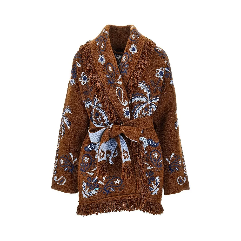 ALANUI S island roots jacquard wool cardigan