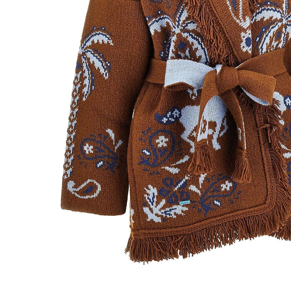 island roots jacquard wool cardigan