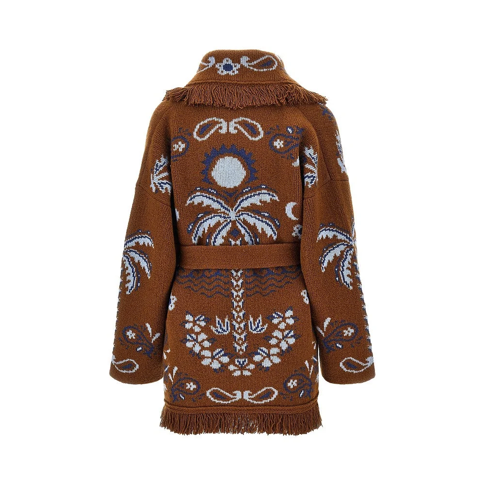 island roots jacquard wool cardigan