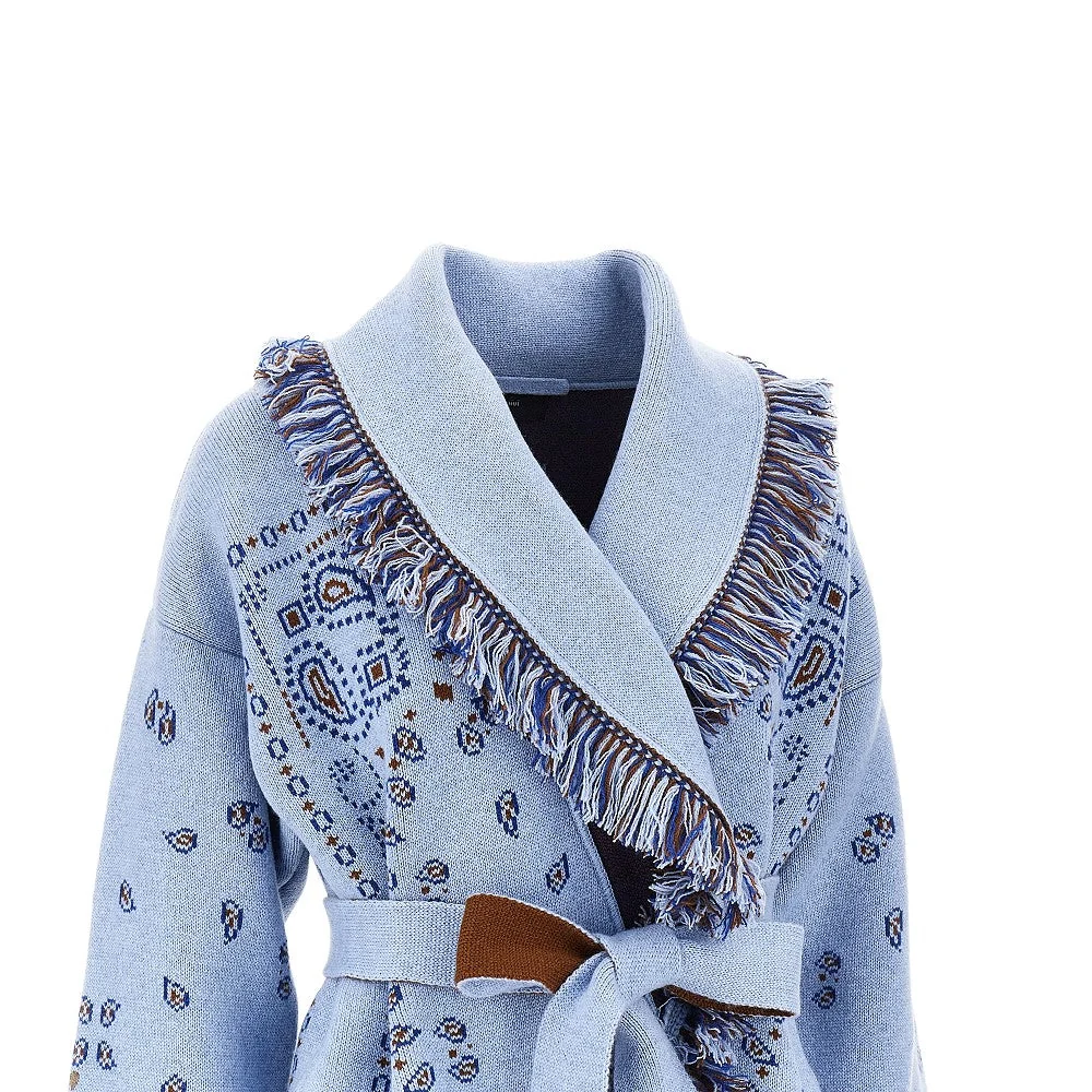 bandana jacquard wool cardigan